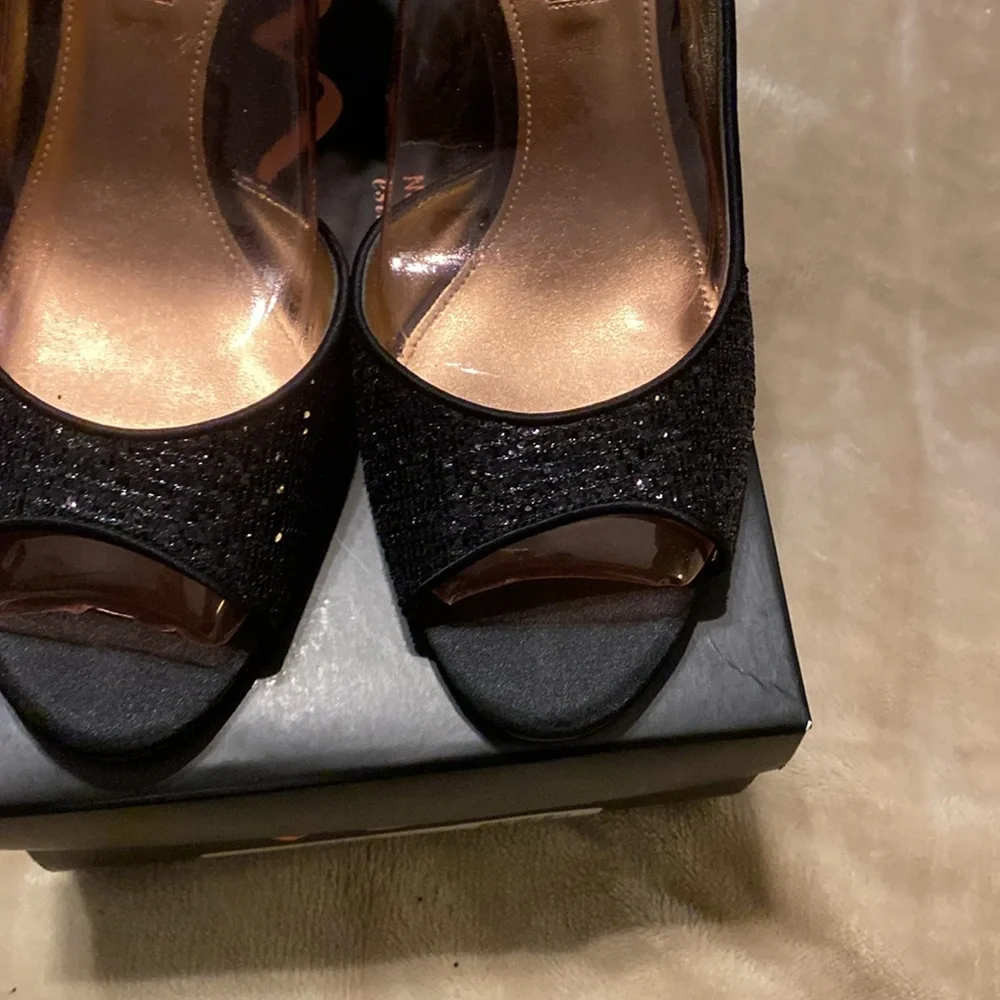 Nina Black Glitter Shoes New With Box - Picture 3 of 9